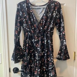 Floral black dress